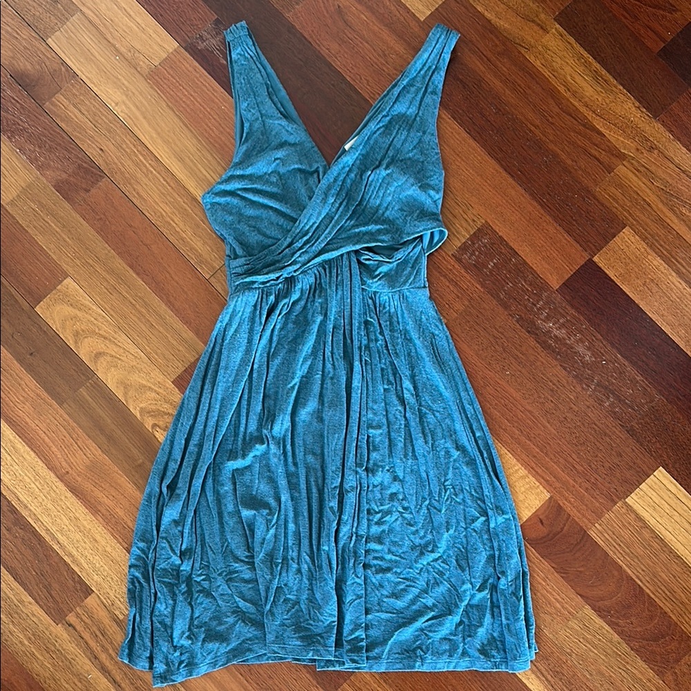LOFT Teal Mini Dress with Flattering Design